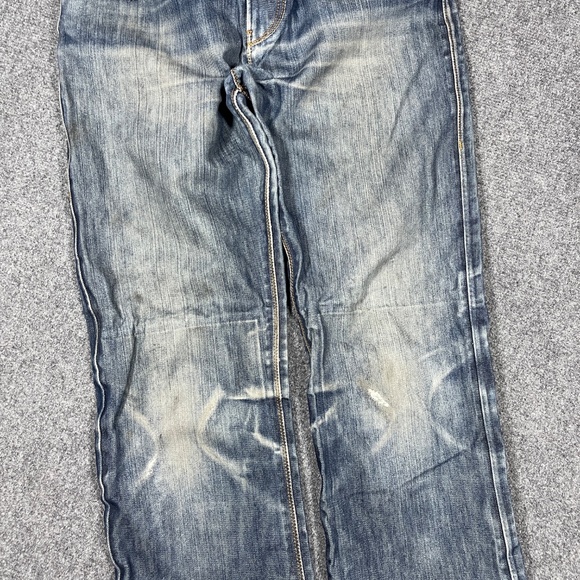 Vintage Y2K Rokker 30x29 Blue Schoeller Dynatec Motorcycle Denim Jeans 0657 - Picture 6 of 13